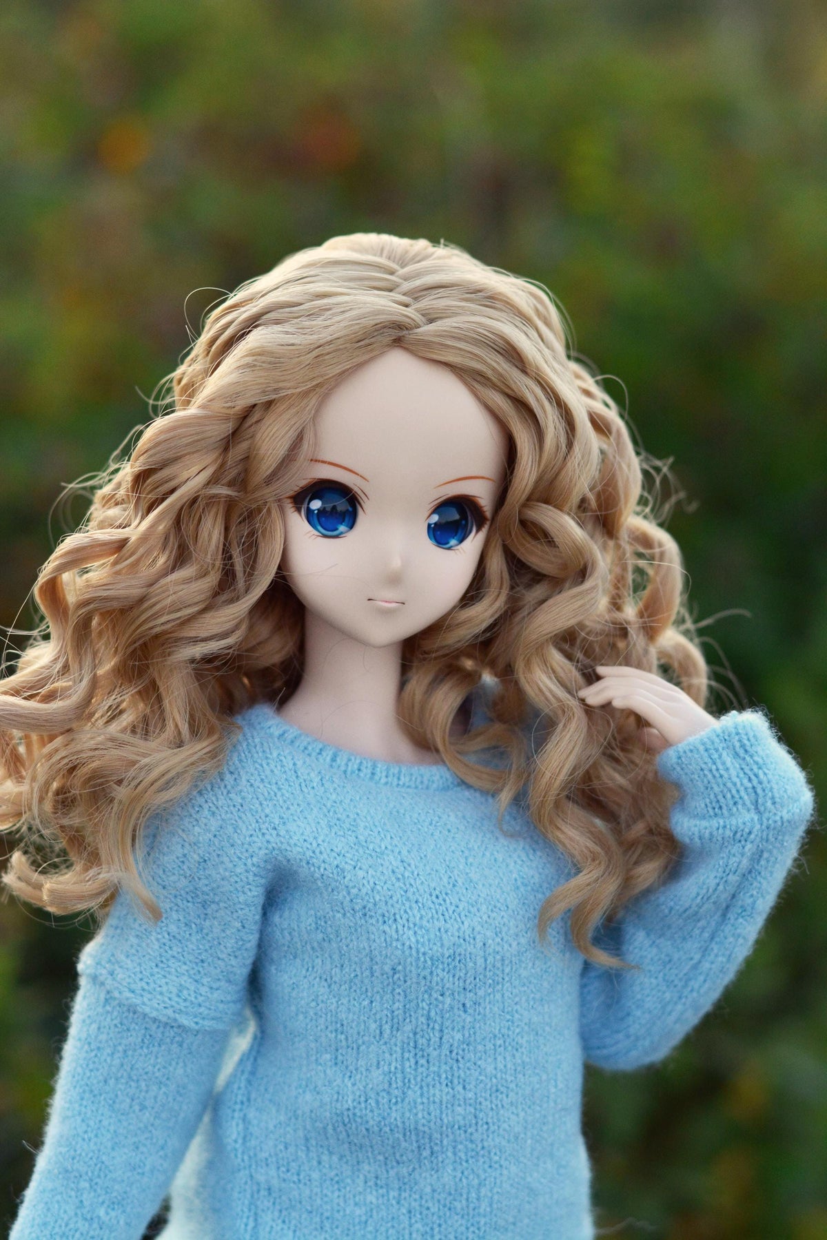 Custom doll Wig for Smart Dolls- Heat Safe-Tangle Resistant- 8.5" head size of BJD,SD, Dollfie Dream dolls Tan Cap Zazou Dolls