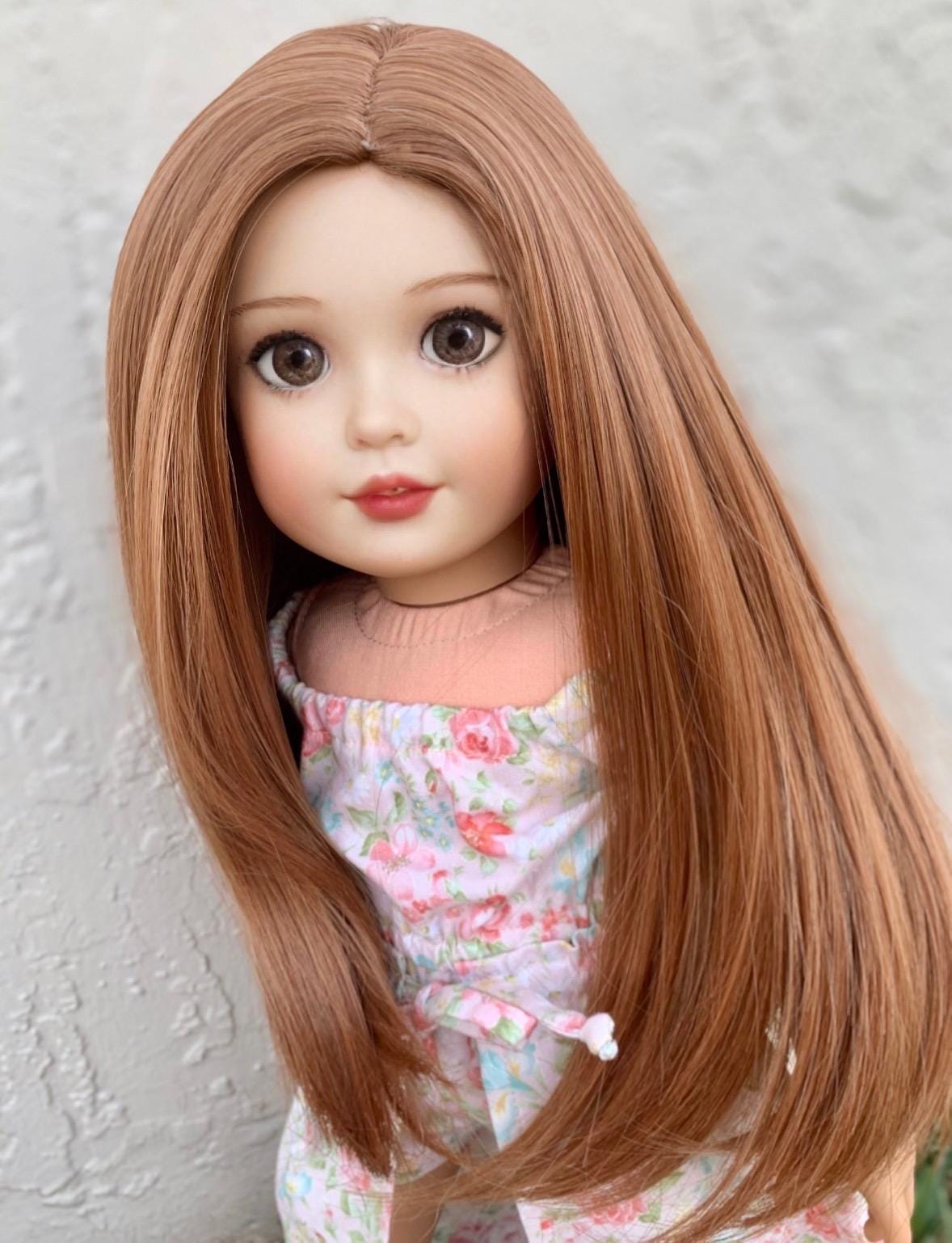 PREORDER custom doll wig for 18" American Dolls - Tangle Resistant - fits 10-11" head size of 18" dolls OG Blythe BJD Gotz strawberry