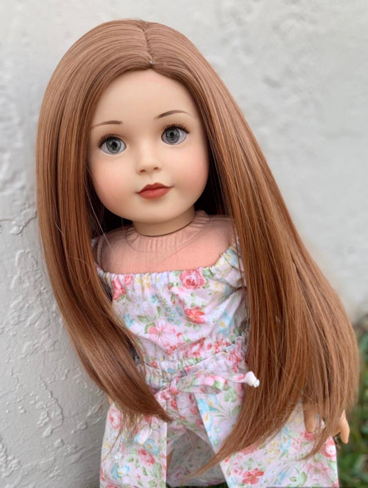 PREORDER custom doll wig for 18" American Dolls - Tangle Resistant - fits 10-11" head size of 18" dolls OG Blythe BJD Gotz strawberry