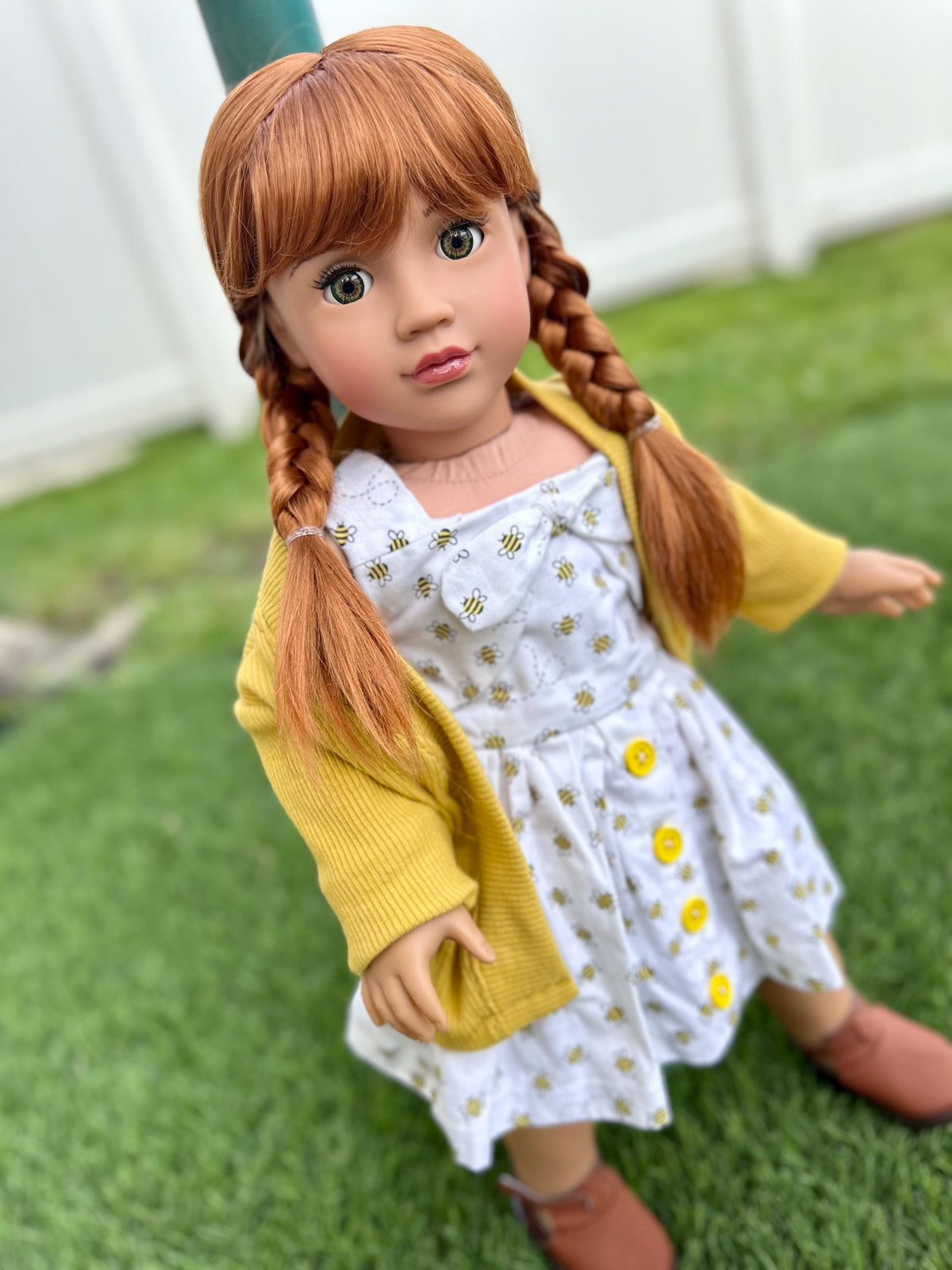 American Doll Custom 18 Inch doll Vegan Mohair Wig | 10-11 Head Size "Stretch Cap" | Made to Fit 18’’ OG Meadowdolls braids