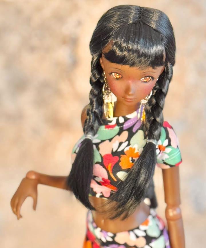 Zazou Dolls Custom doll Wig for Smart Dolls - Tangle Resistant- 8" head size of Bjd, SD, Black braids