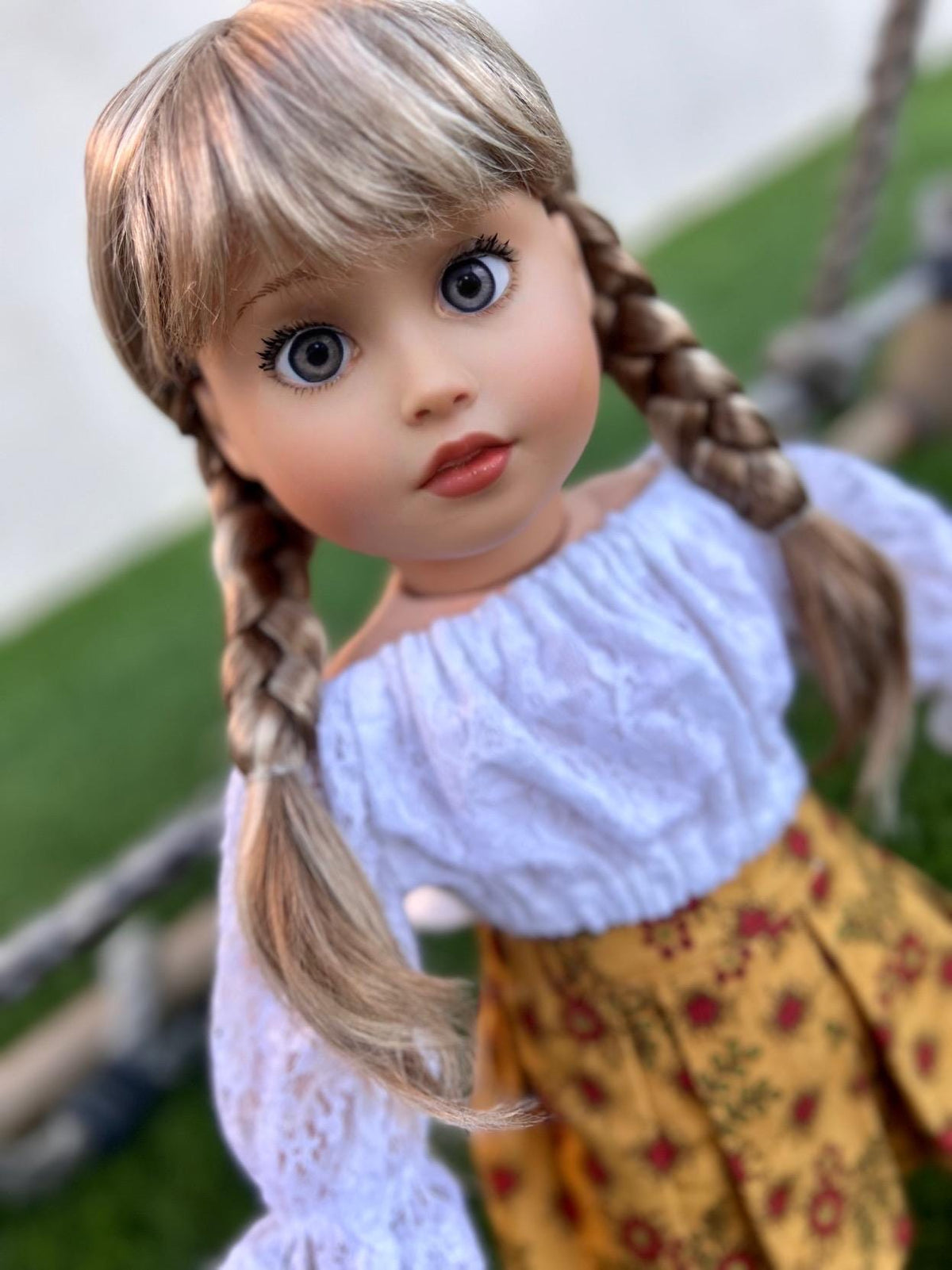 American Girl Doll Custom 18 Inch doll Vegan Mohair Wig | 10-11 Head Size "Stretch Cap" | Made to Fit 18’’ American Girl Doll OG Meadowdolls braids