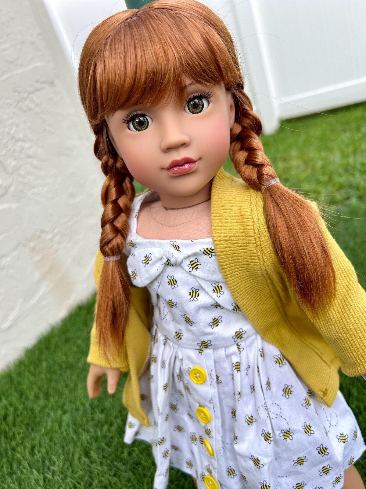 American Doll Custom 18 Inch doll Vegan Mohair Wig | 10-11 Head Size "Stretch Cap" | Made to Fit 18’’ OG Meadowdolls braids