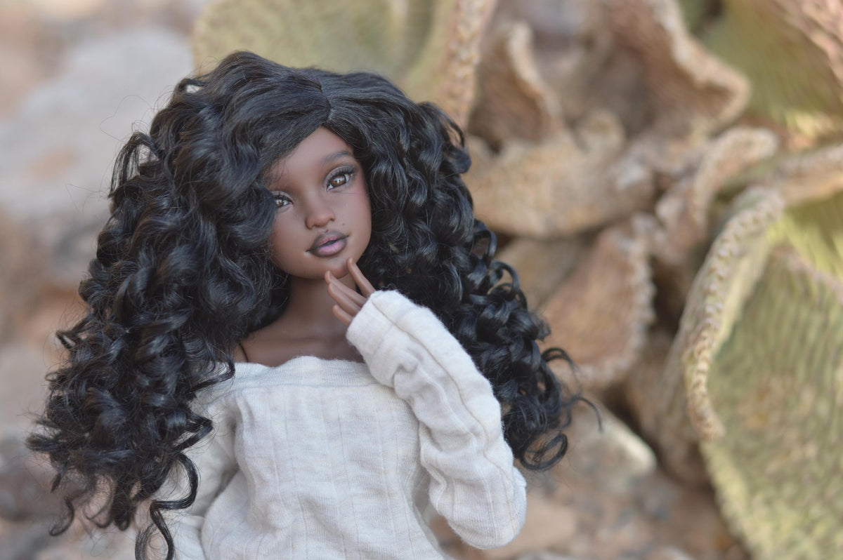 Custom doll Wig for Minifee 1/4 BJD Dolls- 6-7" head size Bjd, msd, Boneka ,Fairyland Minifee dolls mohair Zazou Dolls