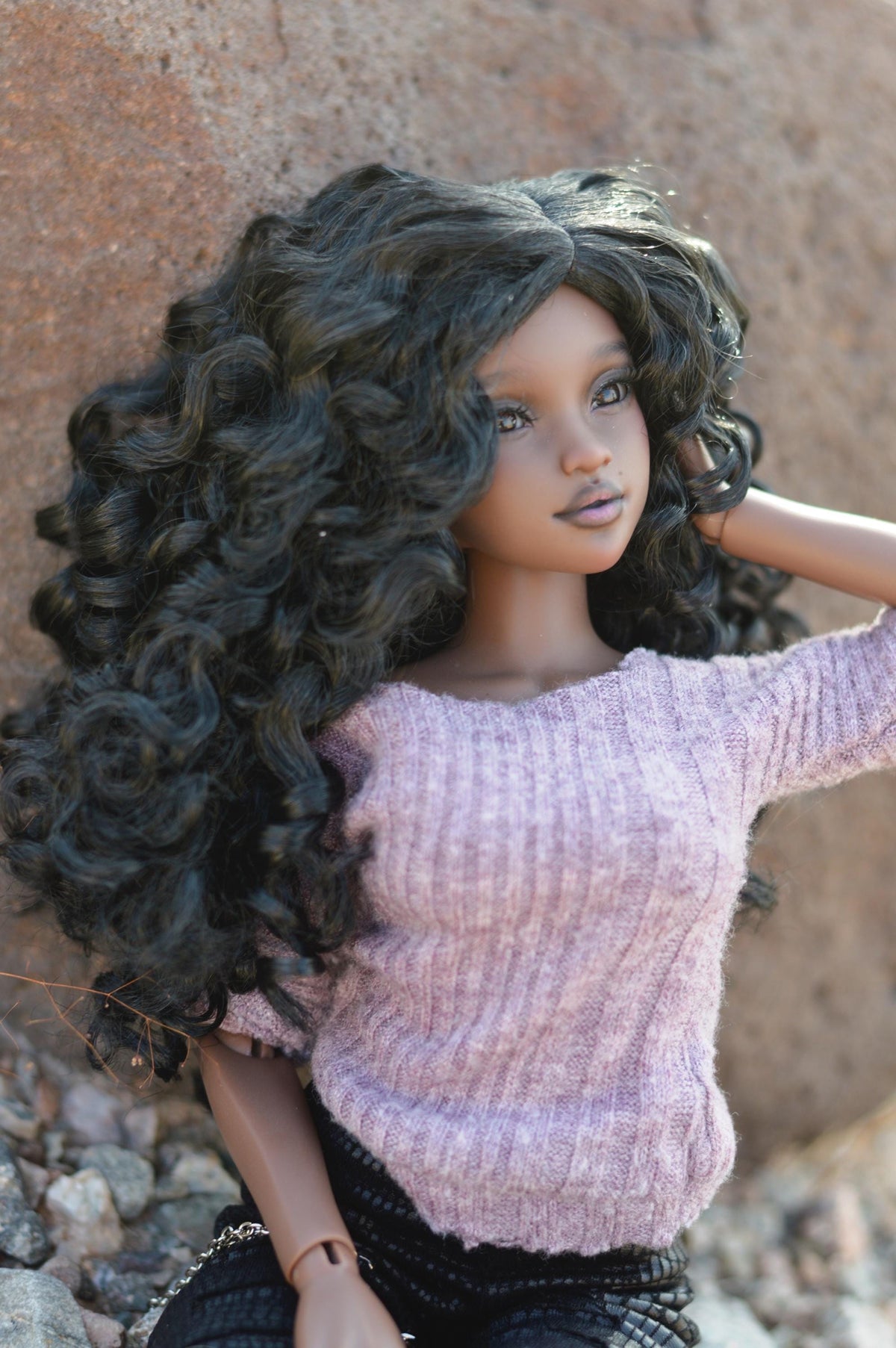 Custom doll Wig for Minifee 1/4 BJD Dolls- 6-7" head size Bjd, msd, Boneka ,Fairyland Minifee dolls mohair Zazou Dolls