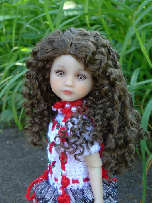 Zazou Custom doll WIG Exclusive Vegan Mohair-fits 9-10" head size Kaye Wiggs, RRFF, Wellie Dolls, bjd, Girl All Time "Loose Fit"