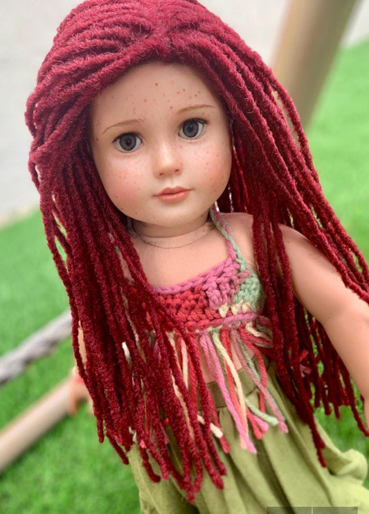 Custom doll wig for 18" Dolls-Heat Safe-Tangle Resistant-fits 10-11" head of 18" dolls American Doll Journey AA Marley locs