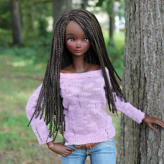 PREORDER Custom doll WIG for Smart Dolls- Heat Safe - Tangle Resistant- 8.5" head size of Bjd, Sd, Dollfie Dream Micro Braids Zazou Dolls