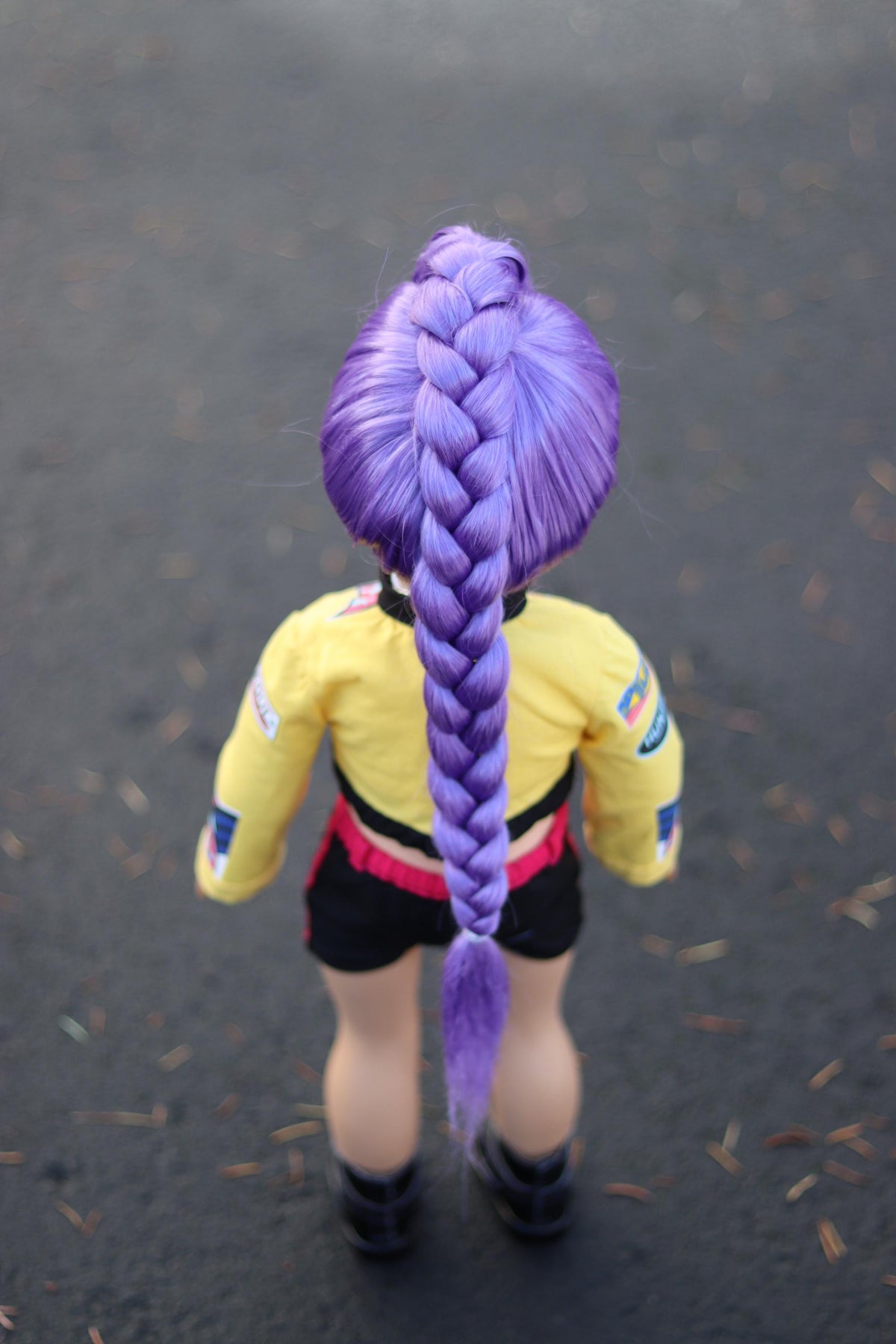 Custom doll wig for 18" Dolls Heat safe Tangle Resistant-fits 10-11" head of 18" dolls American Girl Doll Journey Kpop purple Rumi