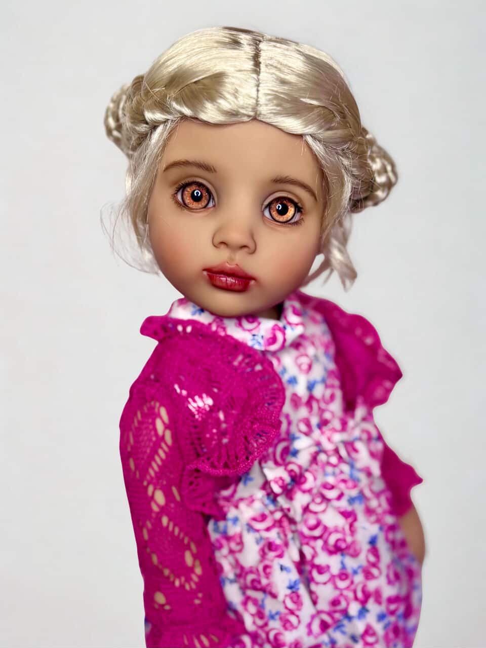 Zazou Custom 18 Inch doll Vegan Mohair Wig | 10-11" Head Size "Stretch Cap" | Made to Fit 18’’ American Dolls OG Happy Kidz Mea