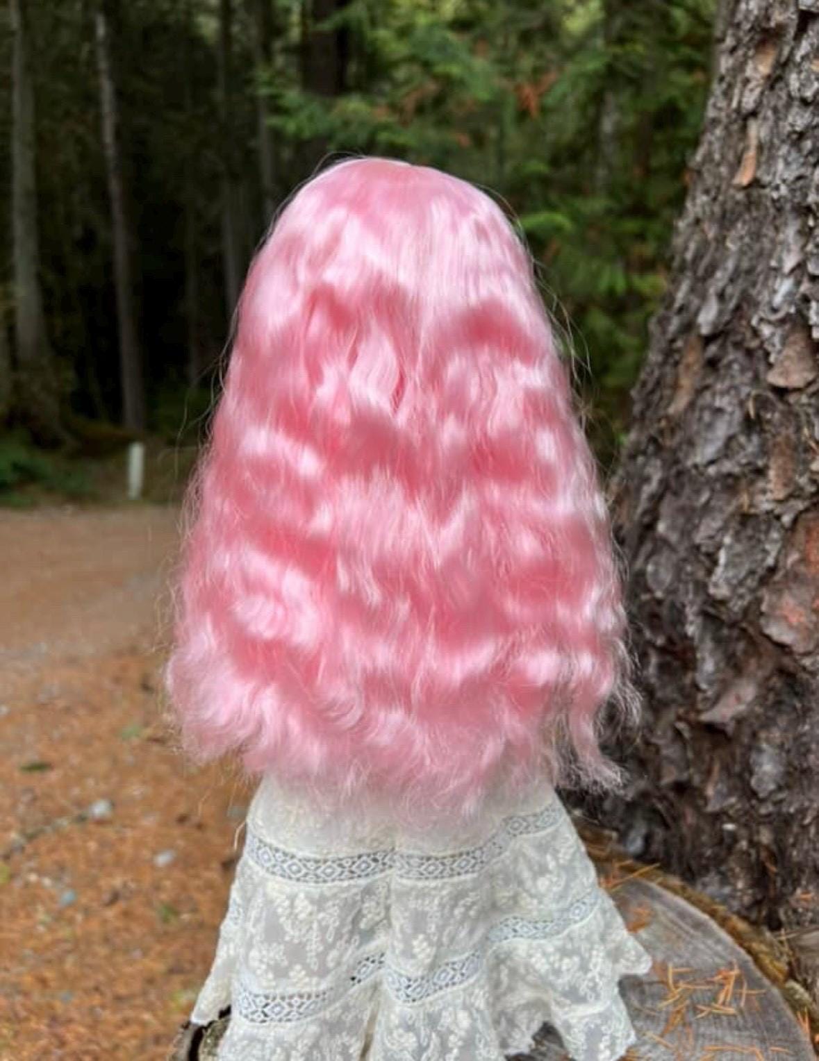 Custom doll Wig Exclusive Vegan Mohair-fits 9-10" head size Kaye Wiggs, RRFF, WW, bjd, Girl for All Time"Loose Fit" Zazou Dolls