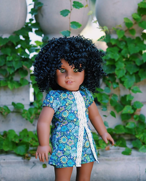 Zazou Dolls Exclusive BohoChic Black WIG  for 18 Inch dolls such as Our generation, Journey Girls and American Girl