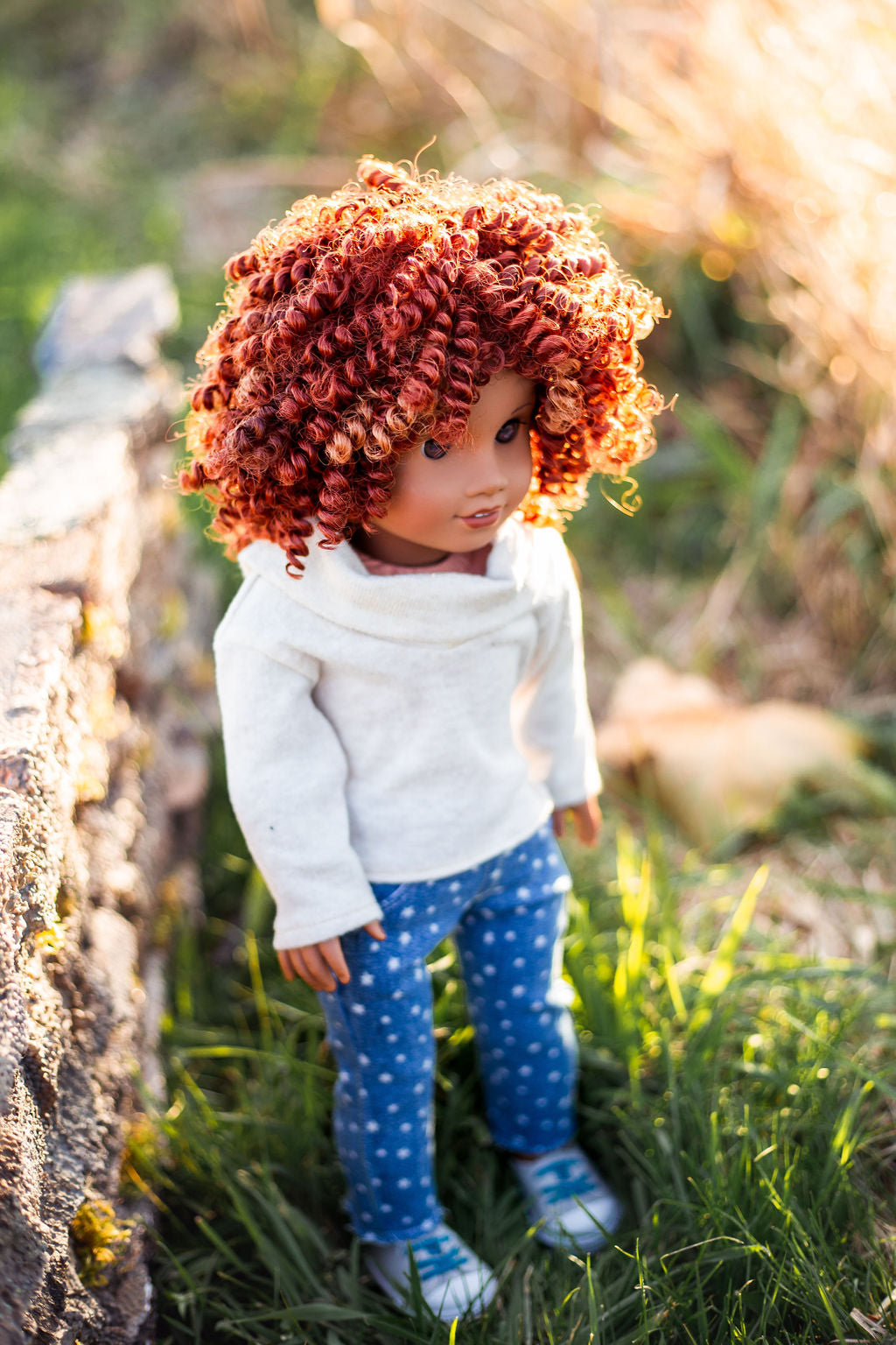 Zazou Dolls Exclusive BohoChic WIG Carrot for 18 Inch dolls such as OG and American Girl
