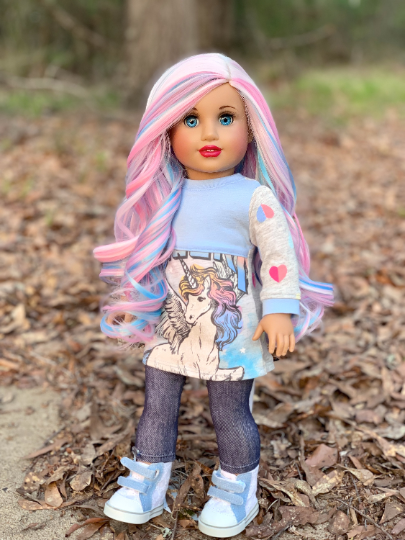 Zazou Dolls Exclusive WIG Pinkalicious for 18 Inch dolls such as OG and American Girl