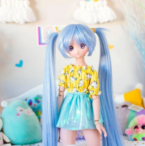 Custom doll Wig for Smart Dolls- "TAN CAPS" 8.5" head size of Bjd, SD, Dollfie Dream dolls blue Hatsune miku limited ZaZou Dolls