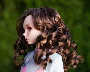 Custom doll Wig for Minifee 1/4 BJD Dolls- "TAN CAPS" 6-7" head size of Bjd, msd, Boneka ,Fairyland Minifee dolls mohair