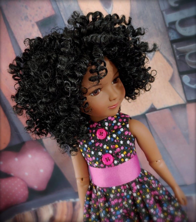ZaZou Luxury Boho Chic Alyssa WIG for Smart Doll, Ruby Red Fashion Friends, 18" MSD BJD Kaye Wiggs