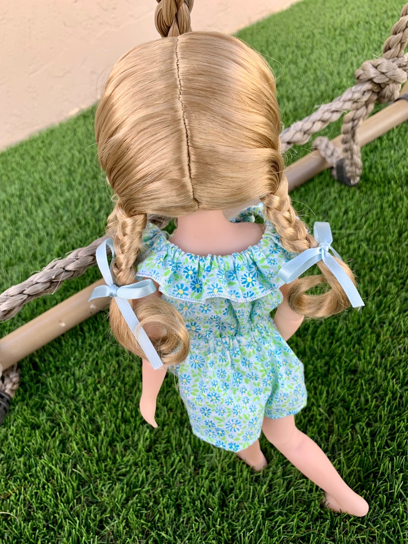 Custom doll WIG Exclusive Vegan Mohair-fits 9-10" head size Kaye Wiggs, RRFF, wellie wishers, bjd, Girl for All Time"Loose Fit"