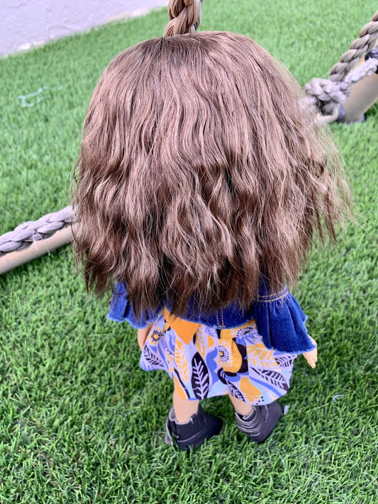 Custom doll WIG Exclusive Vegan Mohair-fits 9-10" head size Kaye Wiggs, RRFF, wellie wishers, bjd, Girl for All Time"Loose Fit"