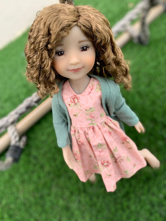 Custom doll WIG Exclusive Vegan Mohair-fits 9-10" head size Kaye Wiggs, RRFF, wellie wishers, bjd, Girl for All Time"Loose Fit"