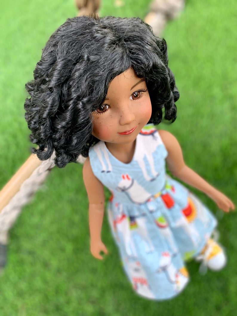 Custom doll WIG Exclusive Vegan Mohair-fits 9-10" head size Kaye Wiggs, RRFF, wellie wishers, bjd, Girl for All Time"Loose Fit"