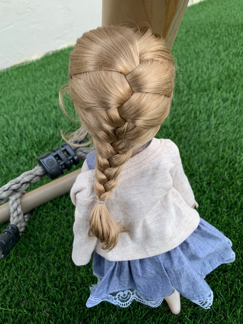 Custom doll WIG Exclusive Vegan Mohair-fits 9-10" head size Kaye Wiggs, RRFF, wellie wishers, bjd, Girl for All Time"Loose Fit"