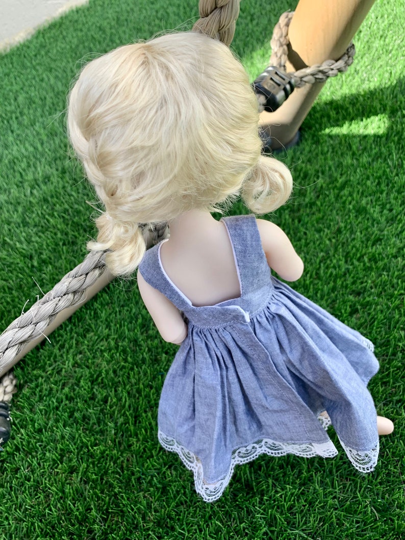 Custom doll WIG Exclusive Vegan Mohair-fits 9-10" head size Kaye Wiggs, RRFF, wellie wishers, bjd, Girl for All Time"Loose Fit"