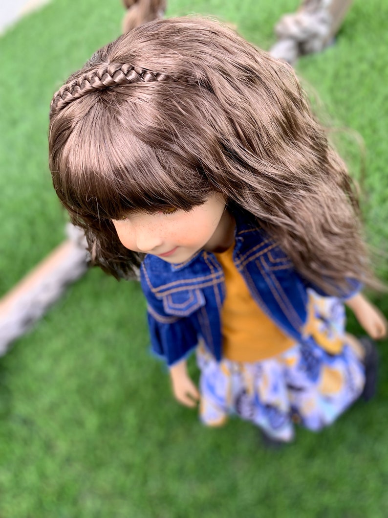 Custom doll WIG Exclusive Vegan Mohair-fits 9-10" head size Kaye Wiggs, RRFF, wellie wishers, bjd, Girl for All Time"Loose Fit"