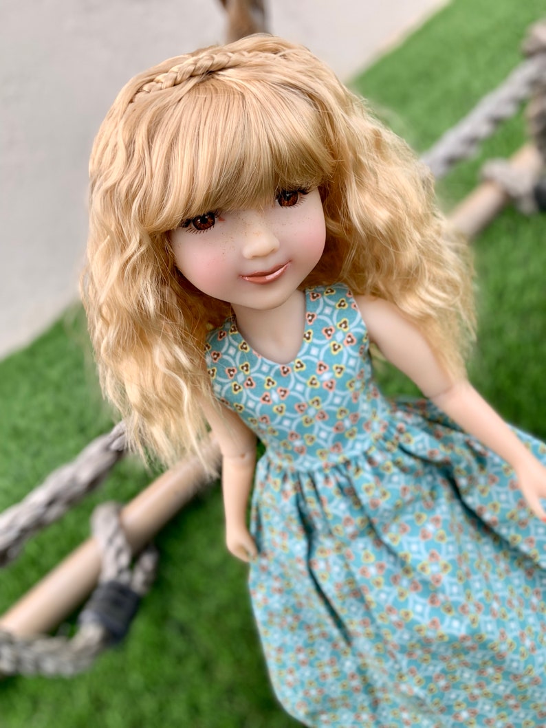 Custom doll WIG Exclusive Vegan Mohair-fits 9-10" head size Kaye Wiggs, RRFF, wellie wishers, bjd, Girl for All Time"Loose Fit"