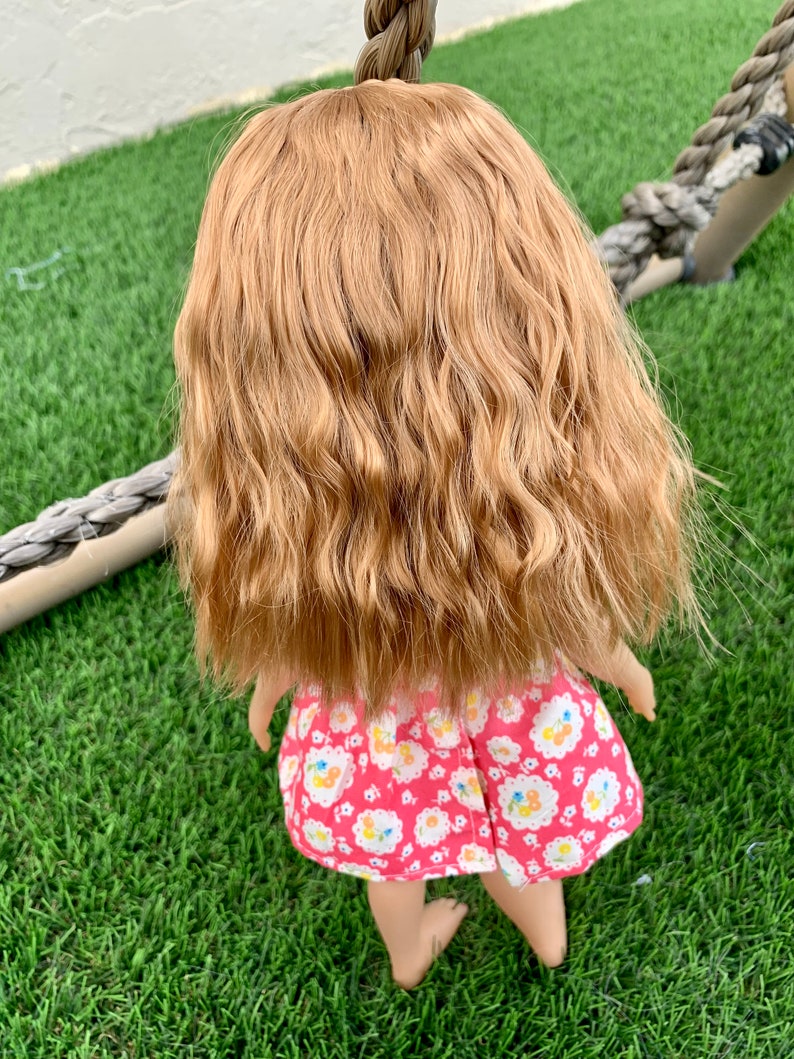 Custom doll WIG Exclusive Vegan Mohair-fits 9-10" head size Kaye Wiggs, RRFF, wellie wishers, bjd, Girl for All Time"Loose Fit"