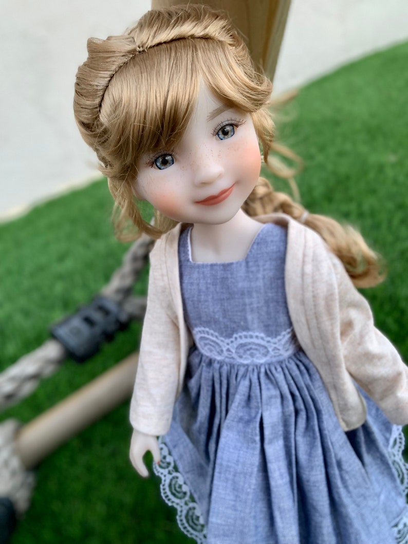Custom doll WIG Exclusive Vegan Mohair-fits 9-10" head size Kaye Wiggs, RRFF, wellie wishers, bjd, Girl for All Time"Loose Fit"