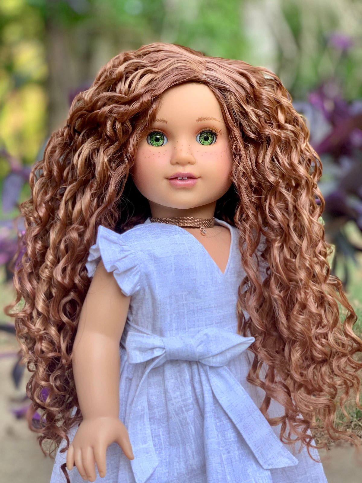 Custom doll wig for 18" American Girl Dolls - Heat Safe - Tangle Resistant - fits 10-11" head size of 18" dolls OG Blythe BJD Gotz Honey