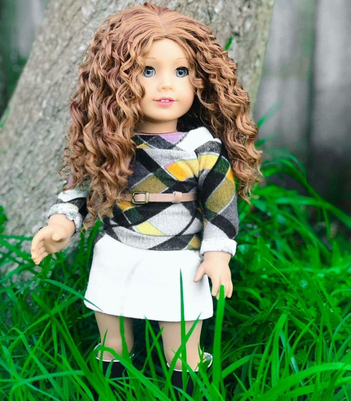 Custom doll wig for 18" American Girl Dolls - Heat Safe - fits 10-11" head of 18" dolls OG Journey Strawberry Blonde