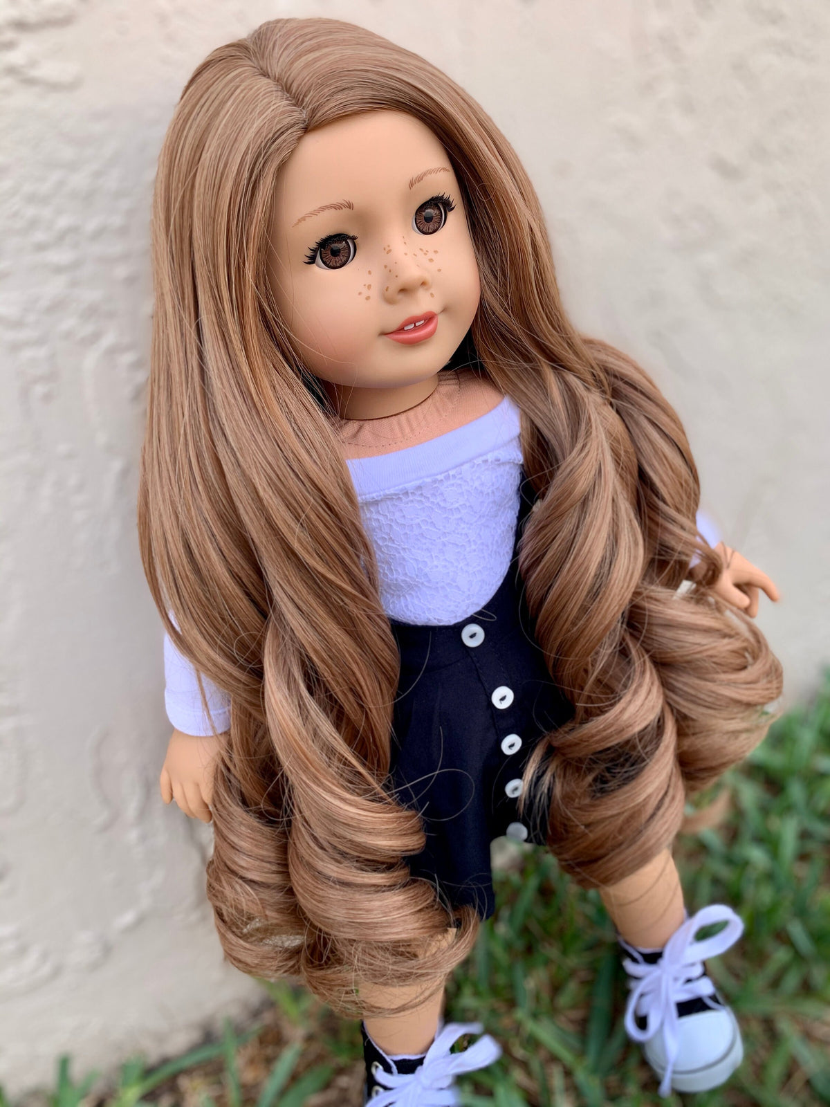 Custom doll wig for 18" American Girl Dolls - Heat Safe - Tangle Resistant - fits 10-11" head size of 18" dolls OG Blythe BJD Gotz Princess