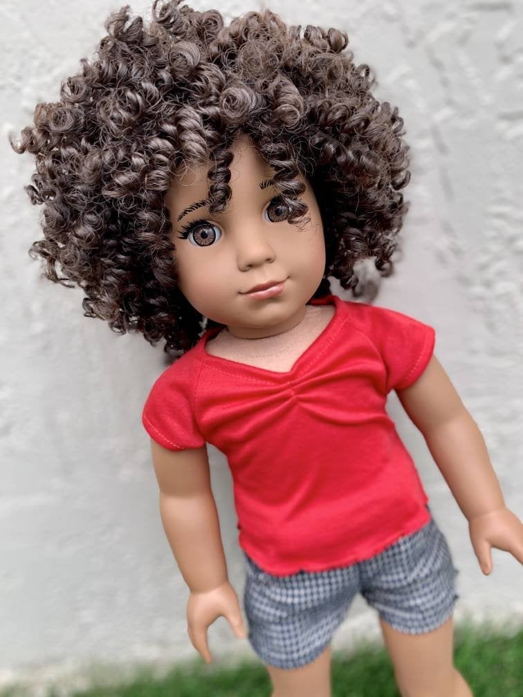 Custom doll wig for 18" American Girl Dolls -Heat Safe-Tangle Resistant-fits 10-11" head size of 18" dolls OG Blythe BJD Gotz AA!