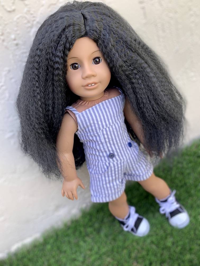 Custom doll wig for 23" MyTwinn Dolls, Disney Animators 13-14" or fit over existing hair of American girl dolls - Heat Safe-Tangle Resistant