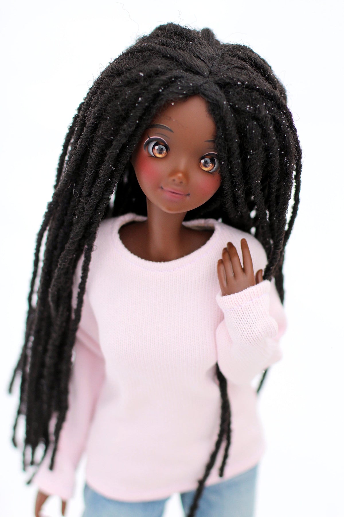 Custom doll WIG for Smart Dolls-Tangle Resistant- 8.5" head size of Bjd, SD, Dollfie Dream dolls braided locs AA locs PREORDER