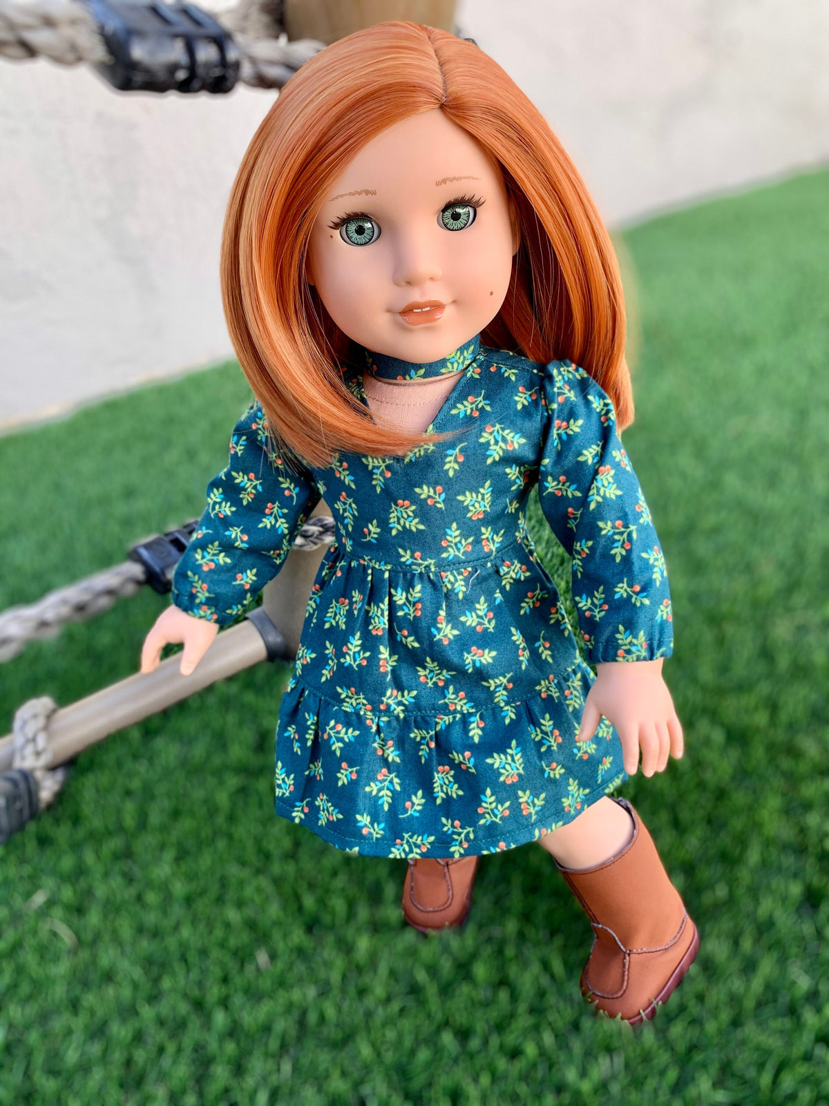 Custom doll wig for 18" American Girl Dolls - Heat Safe - Tangle Resistant - fits 10-11" head size of 18" dolls OG Blythe BJD Gotz Red bob