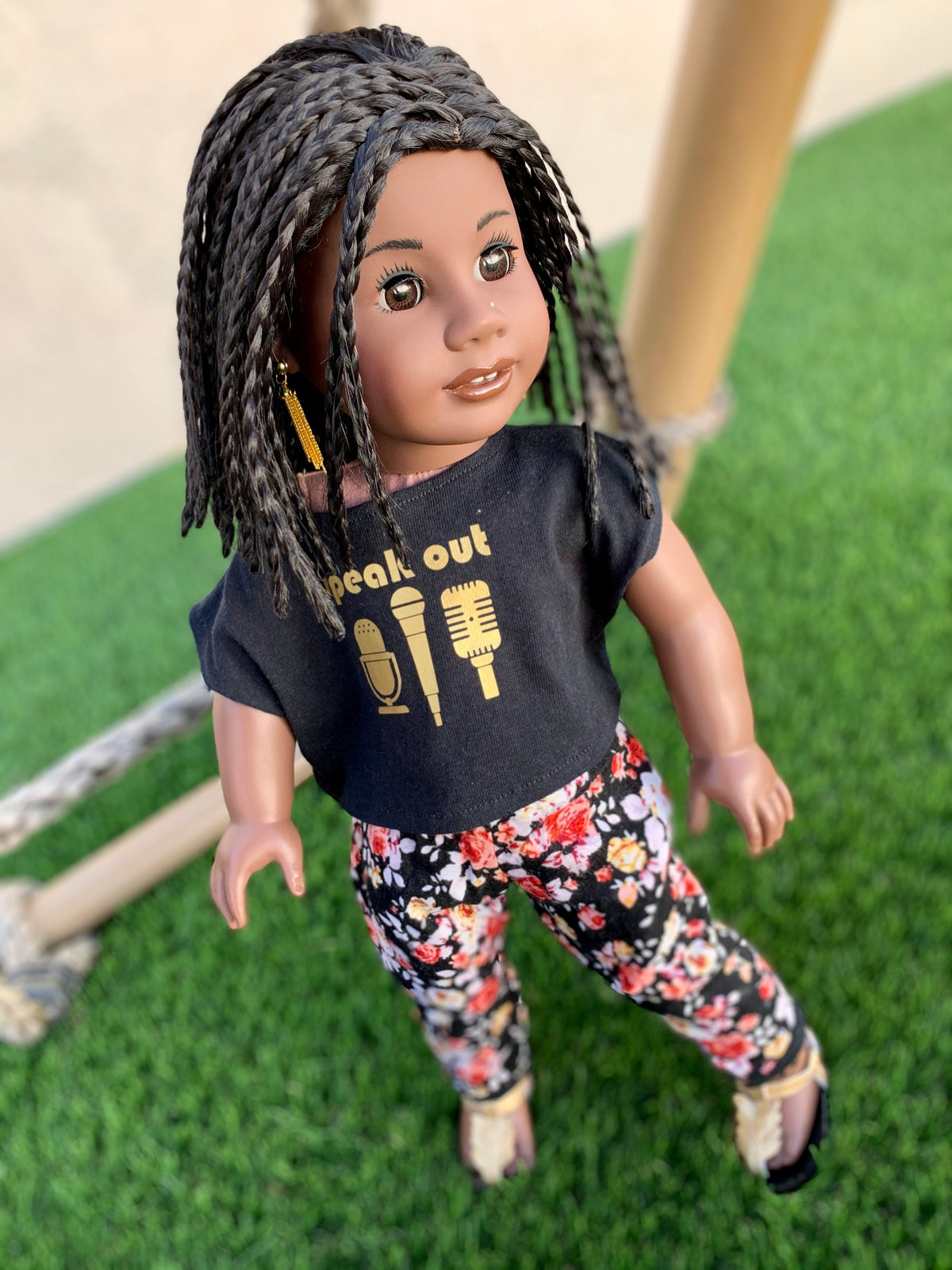 Custom doll wig for 18" American Girl Dolls-Heat Safe-Tangle Resistant-fits 10-11" head of 18" dolls Journey AA black short braids