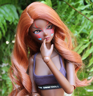 Custom doll Wig for Smart Dolls- Heat Safe - Tangle Resistant- 8.5" head size of Bjd, SD, Dollfie Dream dolls  copper red