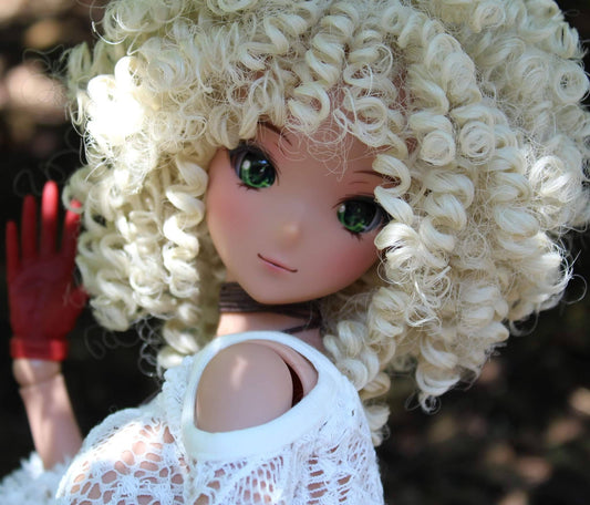 Custom doll WIG for Smart Dolls- Heat Safe - Tangle Resistant- 8.5" head size of Bjd, SD, Dollfie Dream dolls blonde curls