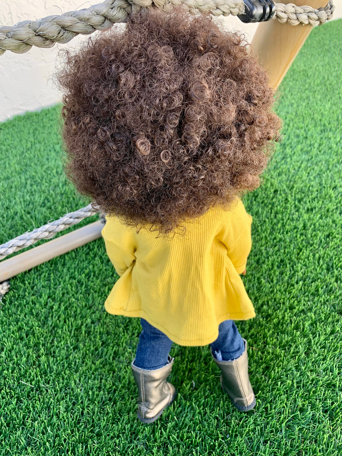 11" Custom Doll Wig Deluxe Heat safe fibers for 18" American Girl Dolls, My Life OG Journey Afro AA natural Wig !!!