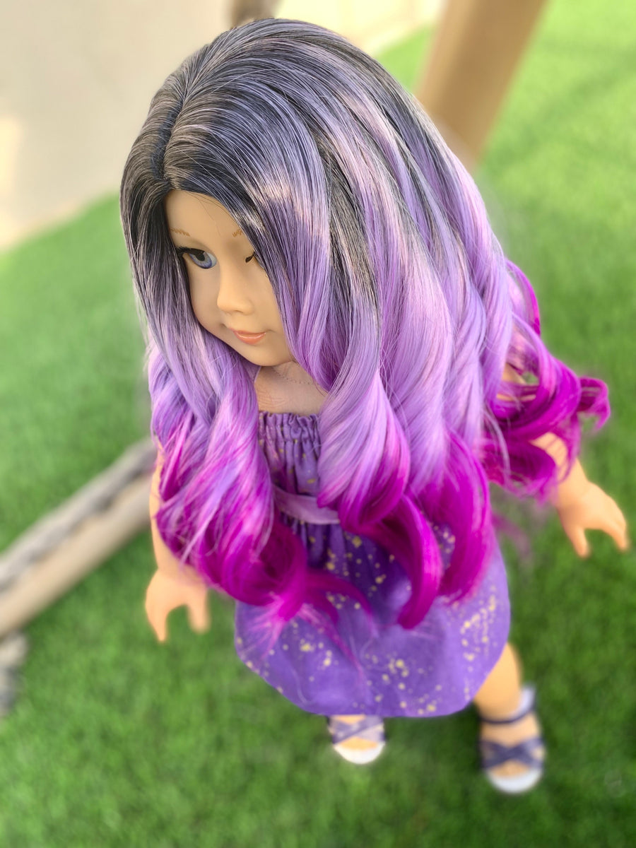 Perruque de poupée DYED OMBRE personnalisée pour poupée American Girl de 18  pouces résistante à la