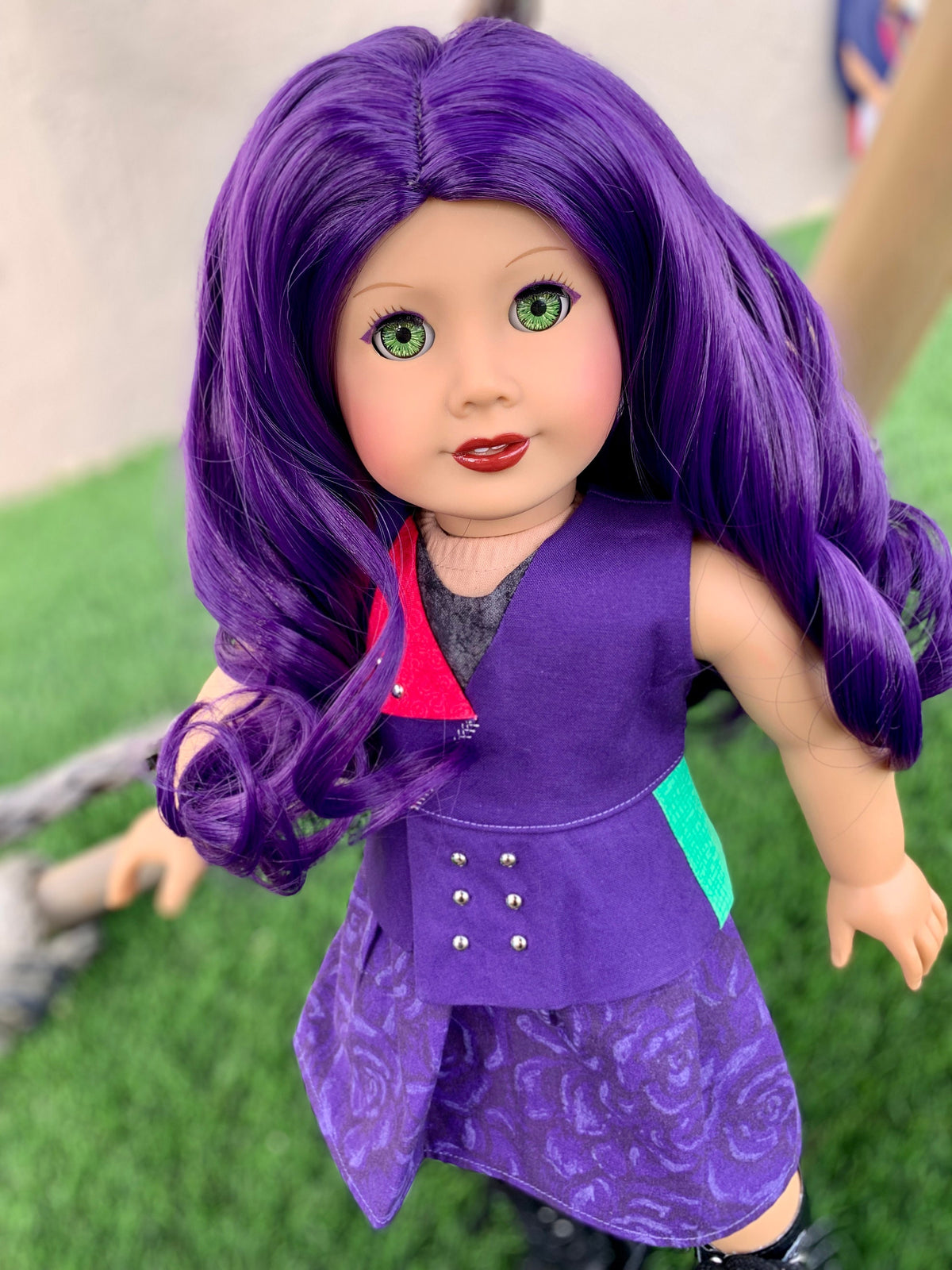 Custom doll wig for 18" American Girl Dolls-Heat Safe-Tangle Resistant-fits 10-11" head size of 18" dolls OG Journey Gotz Descendants Mal