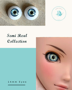 Natural Smart Doll Eyes , realistic doll eyes, doll eyes replacement, 14mm Fit BJD, SD Semireal Doll and similar