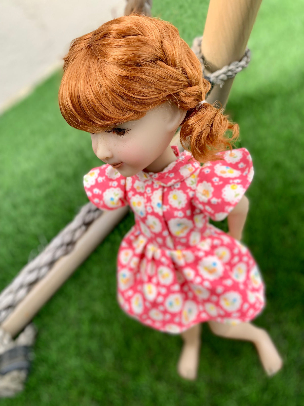 Custom doll WIG Exclusive Vegan Mohair-fits 9-10" head size Kaye Wiggs, RRFF, wellie wishers, bjd, Girl for All Time"Loose Fit"