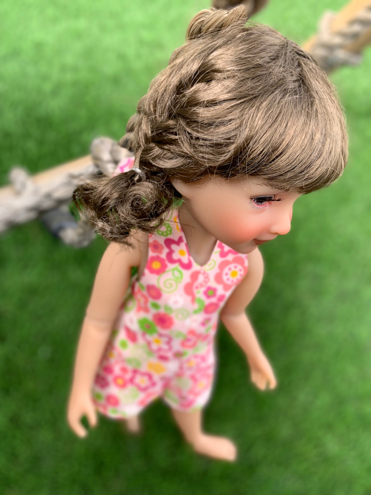Custom doll WIG Exclusive Vegan Mohair-fits 9-10" head size Kaye Wiggs, RRFF, wellie wishers, bjd, Girl for All Time"Loose Fit"