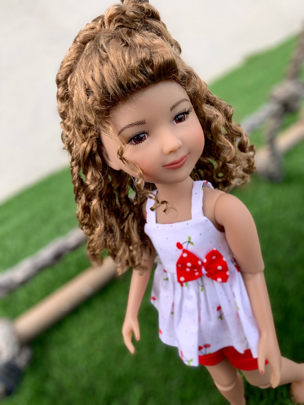 Custom doll WIG Exclusive Vegan Mohair-fits 9-10" head size Kaye Wiggs, RRFF, wellie wishers, bjd, Girl for All Time"Loose Fit"