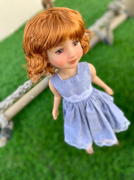 Custom doll WIG Exclusive Vegan Mohair-fits 9-10" head size Kaye Wiggs, RRFF, wellie wishers, bjd, Girl for All Time"Loose Fit"
