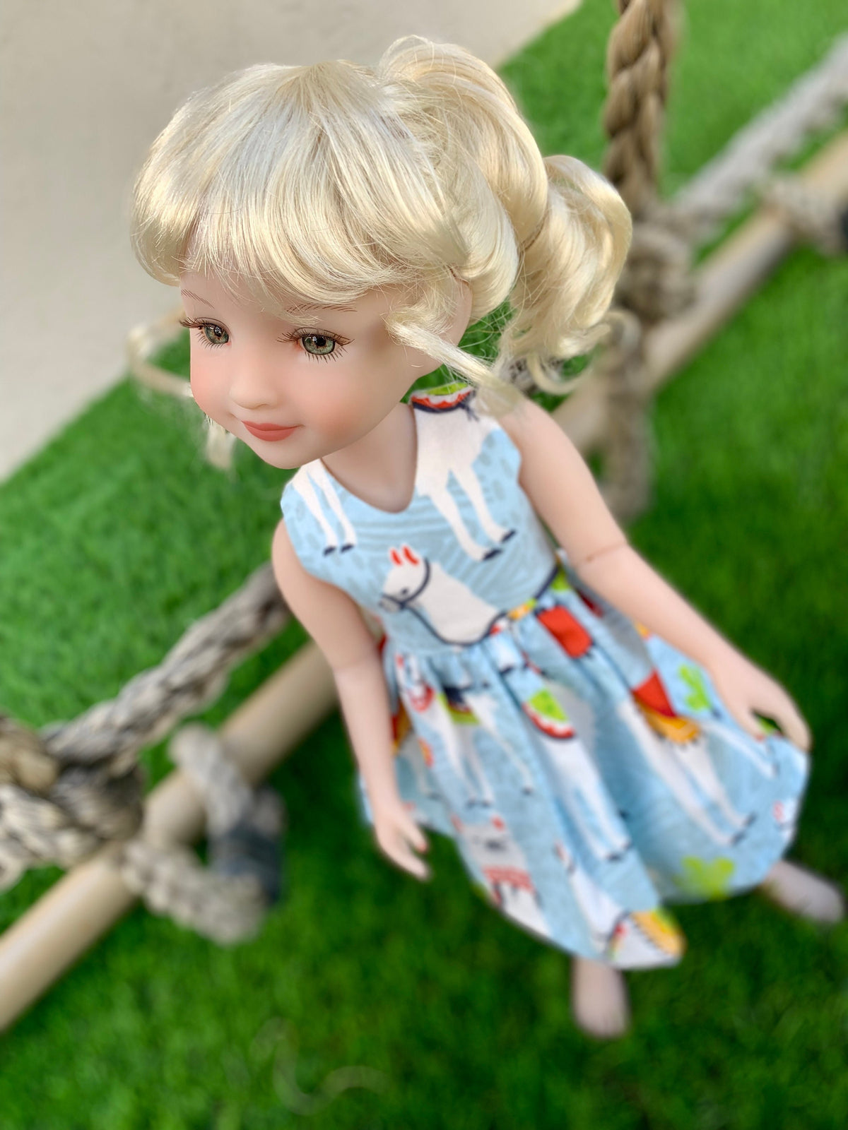 Custom doll WIG Exclusive Vegan Mohair-fits 9-10" head size Kaye Wiggs, RRFF, wellie wishers, bjd, Girl for All Time"Loose Fit"